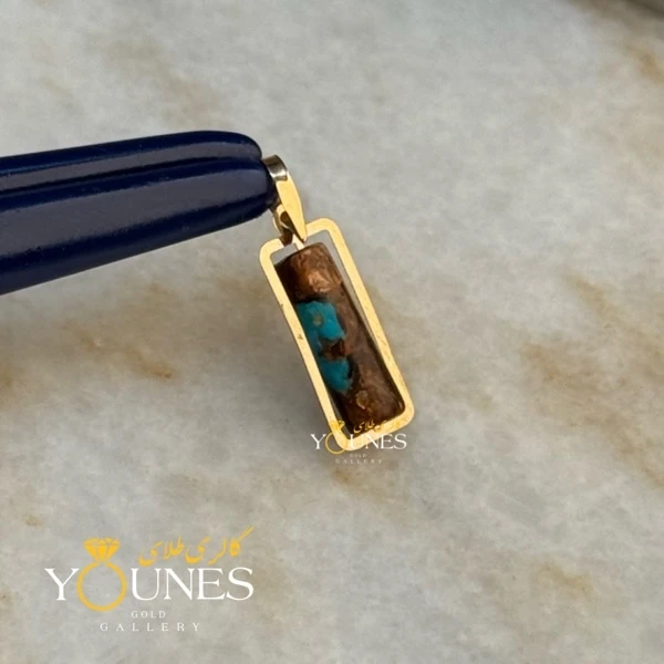 آویز طلا سنگ فیروزه ای